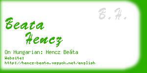 beata hencz business card